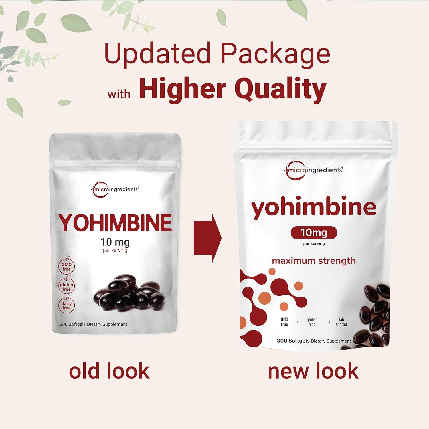 image:imageDouble Strength Yohimbine Supplements for Men and Women 10mg Per Serving 300 Softgels Yohimbine HCL with Virgin Sunflower Seed Oil for Better Absorption Supports Energy Production African Raw