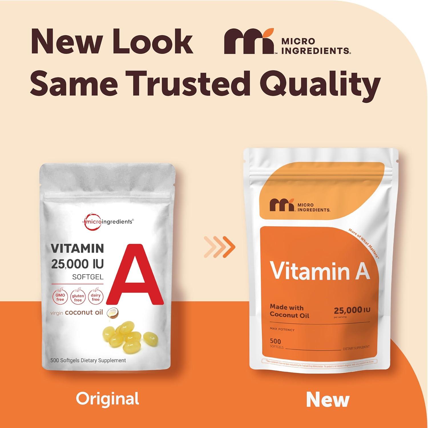 image:imageMaximum Strength Vitamin A 25000 IU 500 Softgels with Coconut Oil for Better Absorption Essential Vitamins NonGMO Easy to Swallow