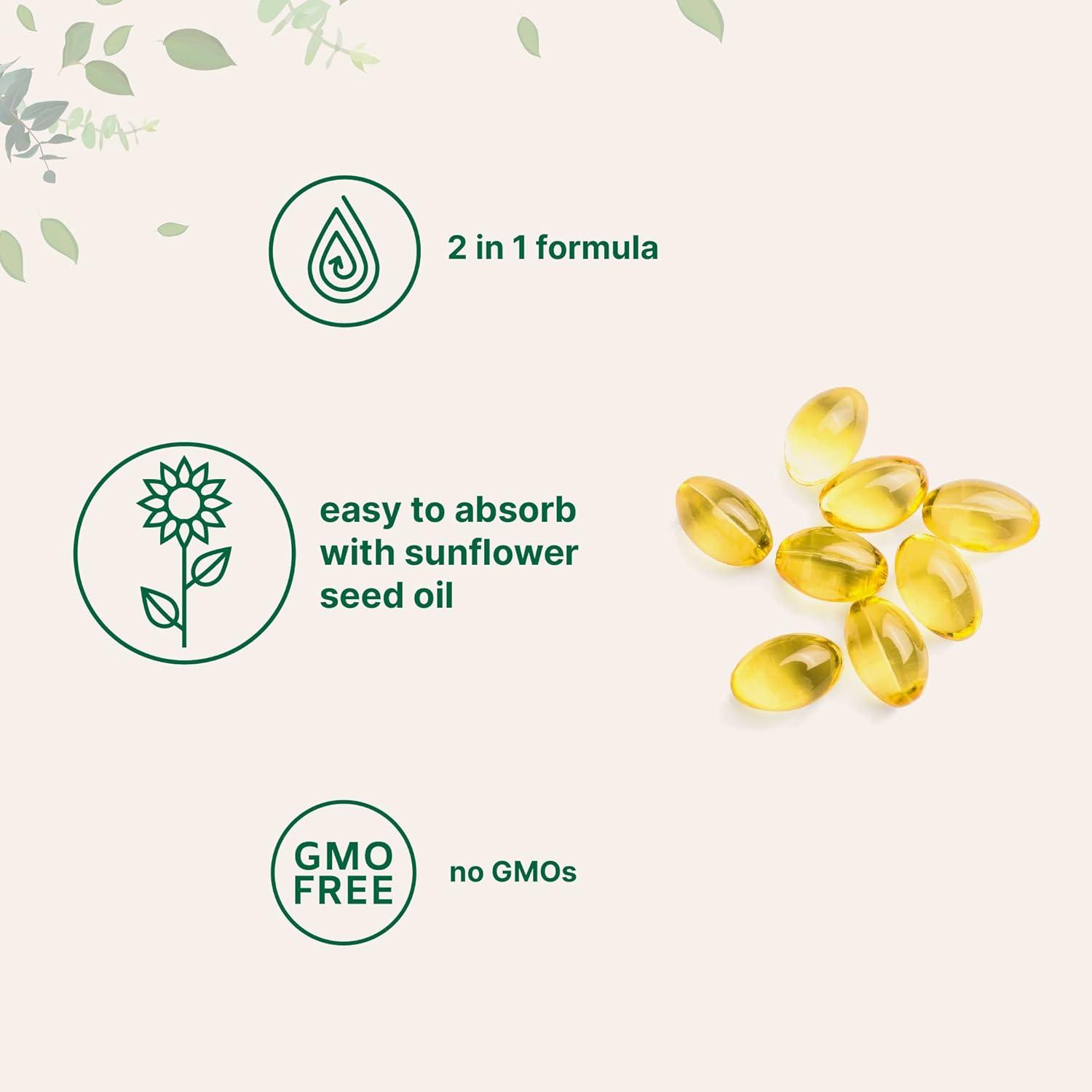 image:imageMicro Ingredients Vitamin D3 5000 IU K2 MK7 100 mcg 300 Softgels 2in1 Vitamins D amp K Complex Extra Strength Easy to Swallow NonGMO Gluten Free300 Count Pack of 1