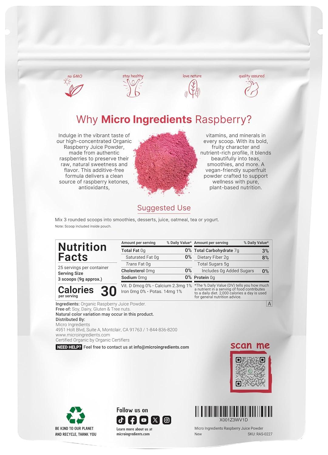 image:imageOrganic Raspberry Juice powder 8oz 100 Natural Fruit Powder FreezeDried Raspberries Source No Sugar amp Additives Great Flavor for Drinks Smoothie amp Beverages NonGMO amp Vegan Friendly