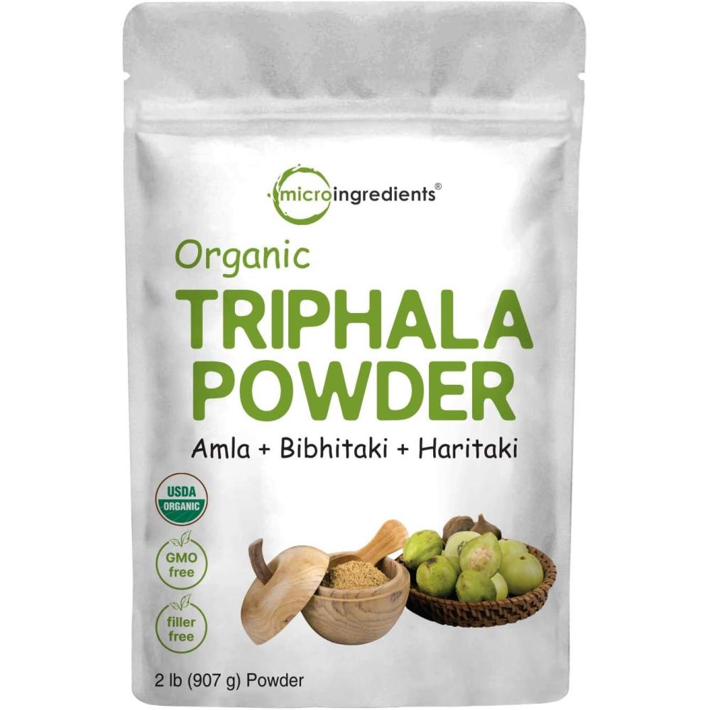 image:imageOrganic Triphala Powder 2 Pounds Amla  Haritaki  Bibhitaki  India Origin Herbal Adaptogen Supplement Supports Colon amp Immune Health  Vegan No GMOS