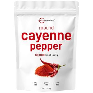 Ground Cayenne Pepper Powder, 6lbs (60,000 SHU Heat) | Premium Source for Spice & Seasoning | Garden Protection from Wildlife | Additive Free, Non-GMO, Bulk Supply