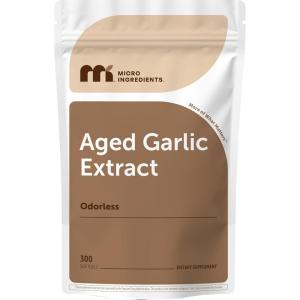 Micro Ingredients Odorless Garlic, 300 Softgels | 2 Years Aged Garlic Extract | Grown Allium Sativum Bulb | Natural Herbal Supplements | Non-GMO, Gluten Free(300 Count (Pack of 1))