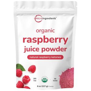 Organic Raspberry Juice powder, 8oz | 100% Natural Fruit Powder | Freeze-Dried Raspberries Source | No Sugar & Additives | Great Flavor for Drinks, Smoothie, & Beverages | Non-GMO & Vegan Friendly