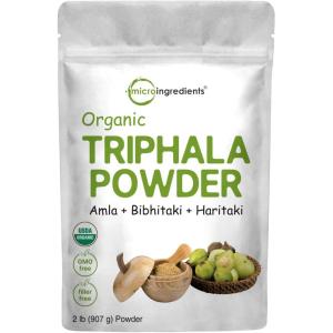 Organic Triphala Powder, 2 Pounds (Amla + Haritaki + Bibhitaki) | India Origin, Herbal Adaptogen Supplement, Supports Colon & Immune Health | Vegan, No GMOS