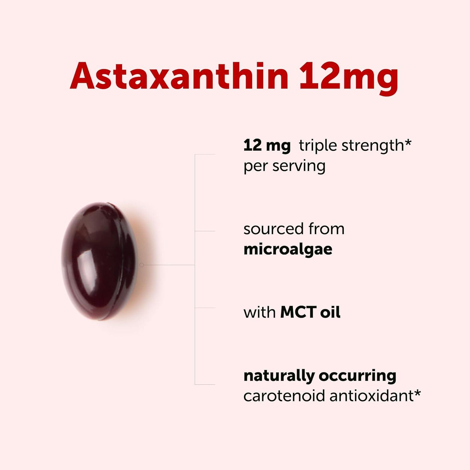 image:imageMicro Ingredients Astaxanthin 12mg with MCT Oil 45 Softgels Premium Astaxanthin Antioxidant Supplements Fresh Microalgae Source Triple Strength NonGMO Gluten Free No Soy90 Count Pack of 1