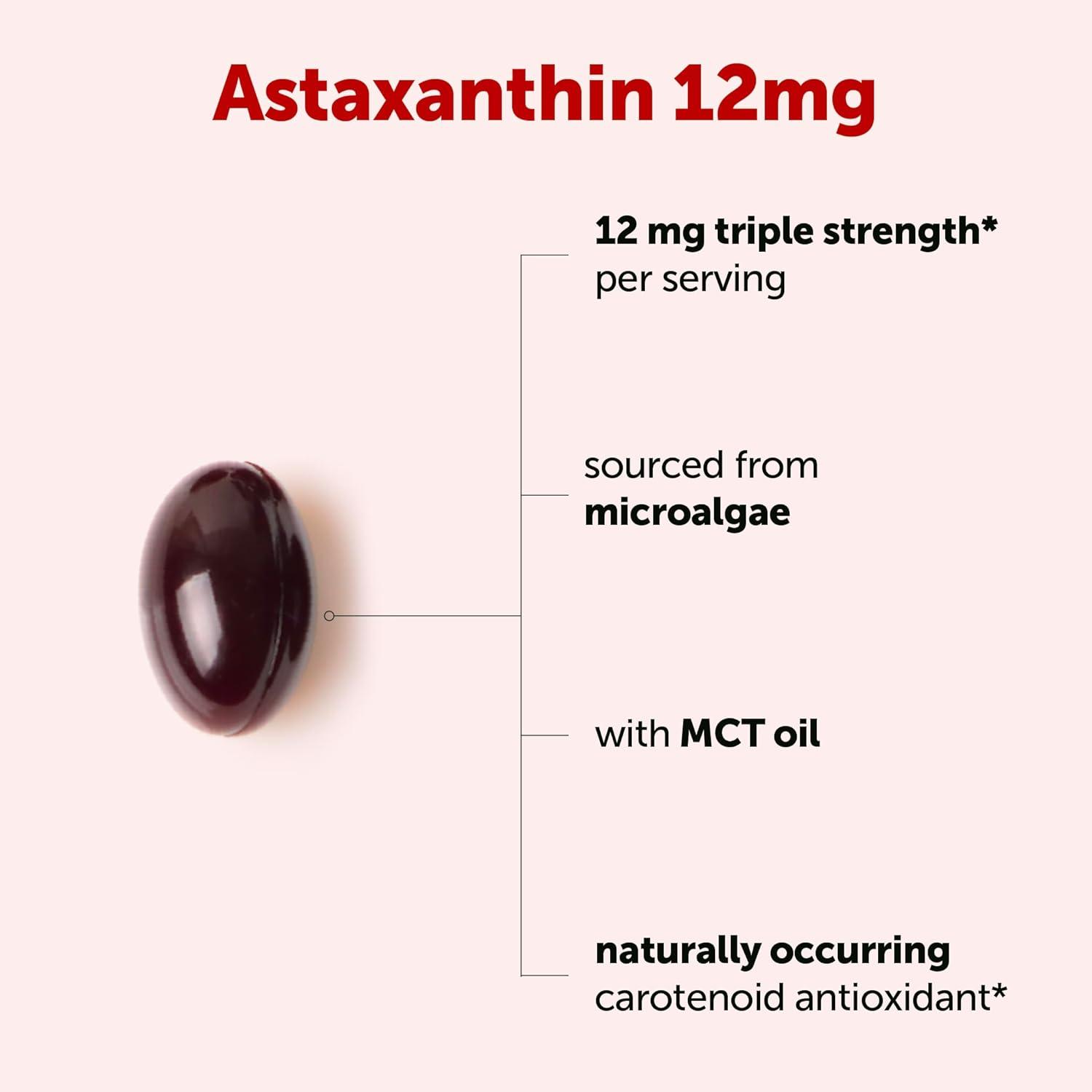 image:imageMicro Ingredients Astaxanthin 12mg with MCT Oil 45 Softgels Premium Astaxanthin Antioxidant Supplements Fresh Microalgae Source Triple Strength NonGMO Gluten Free No Soy120 Count Pack of 1