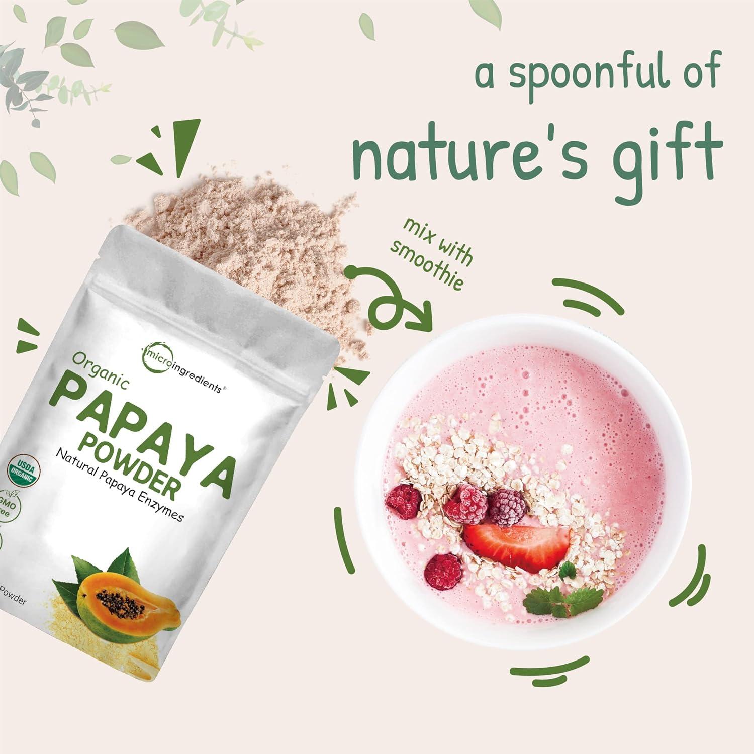 image:imageMicro Ingredients Organic Papaya Fruit Powder 8 Ounce Freeze Dried Naturally Rich in Papaya Enzyme No GMOs amp Vegan Friendly