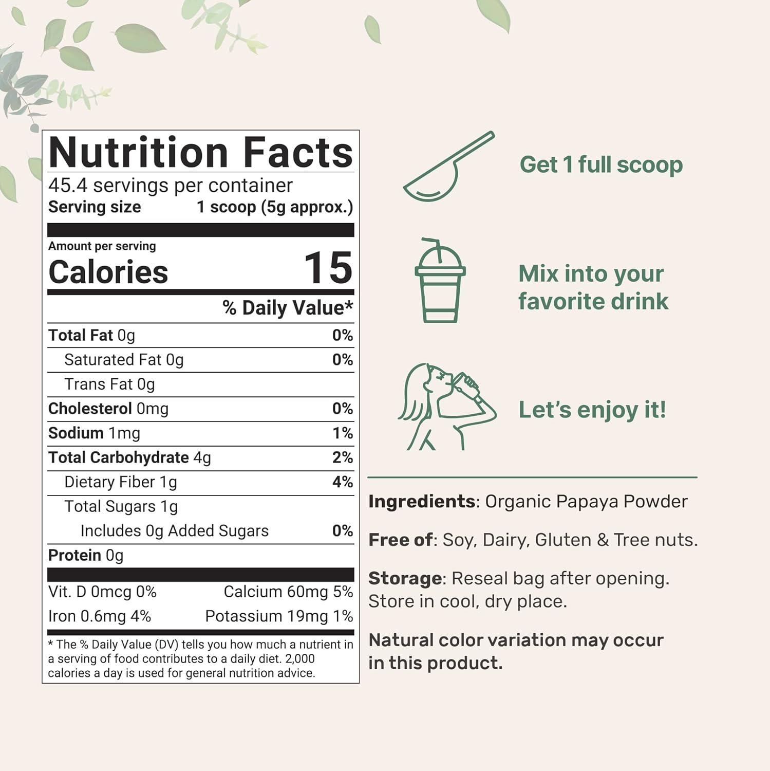 image:imageMicro Ingredients Organic Papaya Fruit Powder 8 Ounce Freeze Dried Naturally Rich in Papaya Enzyme No GMOs amp Vegan Friendly