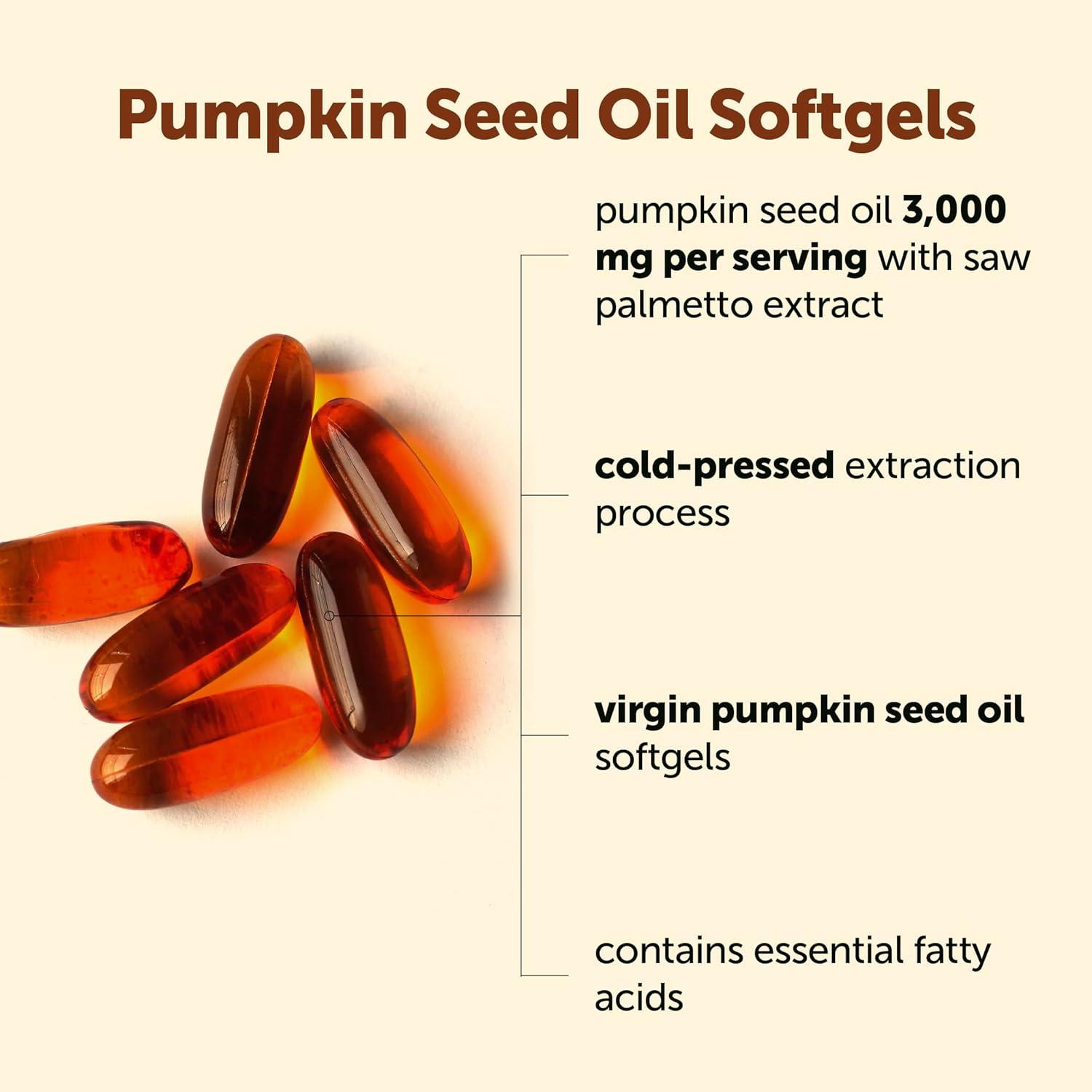 image:imageMicro Ingredients Pumpkin Seed Oil with Saw Palmetto 75 Softgels Cold Pressed Pure Virgin Oil Essential Fatty Acids amp Phytosterols Natural Herbal Supplement NonGMO300 Count Pack of 1