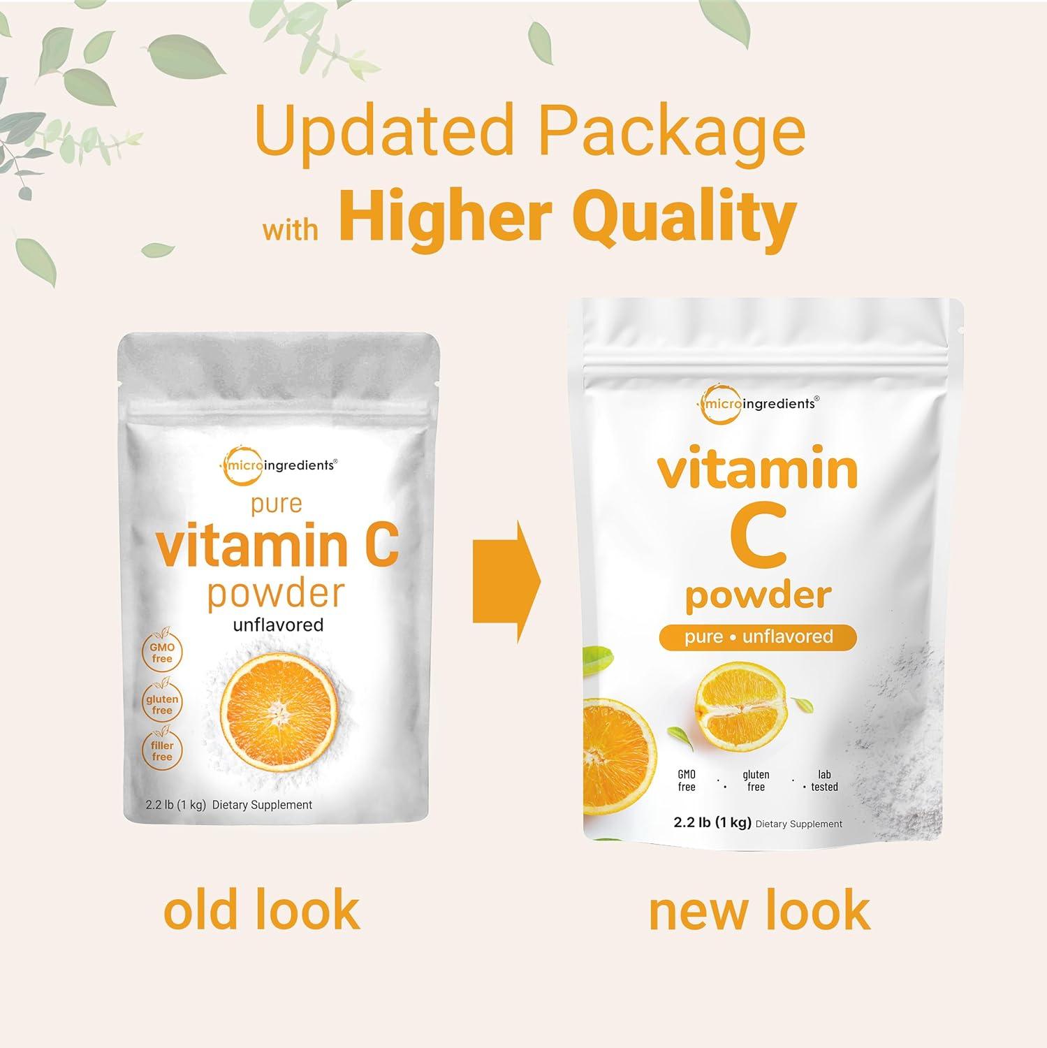 image:imageMicro Ingredients Pure Vitamin C Powder 22lbs 1kg Unflavored Ascorbic Acid Supplements Vitamins for Women amp Men NonGMO Gluten Free