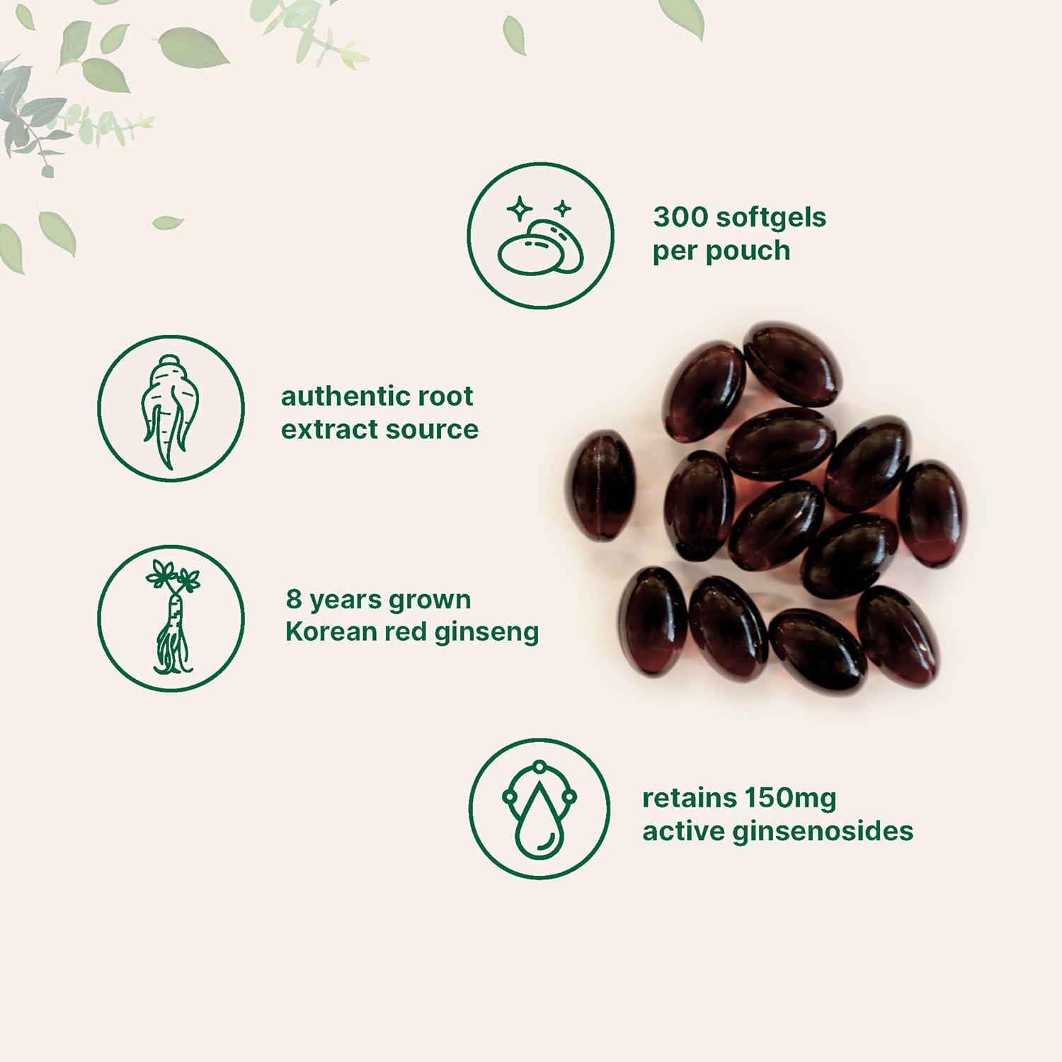 image:imageMicro Ingredients Red Panax Ginseng Supplement 300 Softgels High Potency Korean Ginseng Root Extract Supports Energy amp Immune Health NonGMO