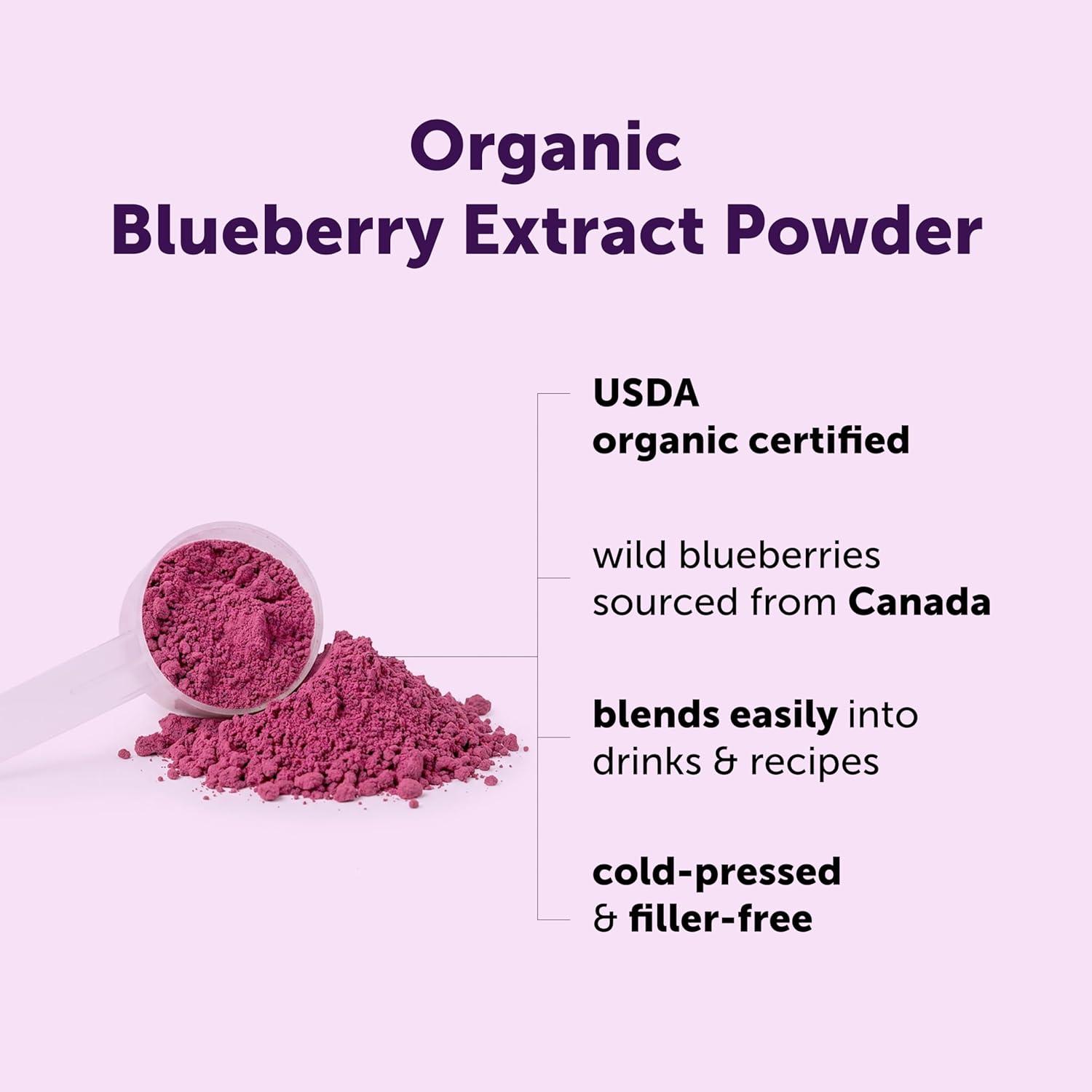 image:imageOrganic Blueberry Extract Powder 10oz 100 Natural Fruit Powder FreezeDried Wild Blueberries Source No Sugar amp Additives Great Flavor for Drinks Smoothie amp Beverages NonGMO amp Vegan