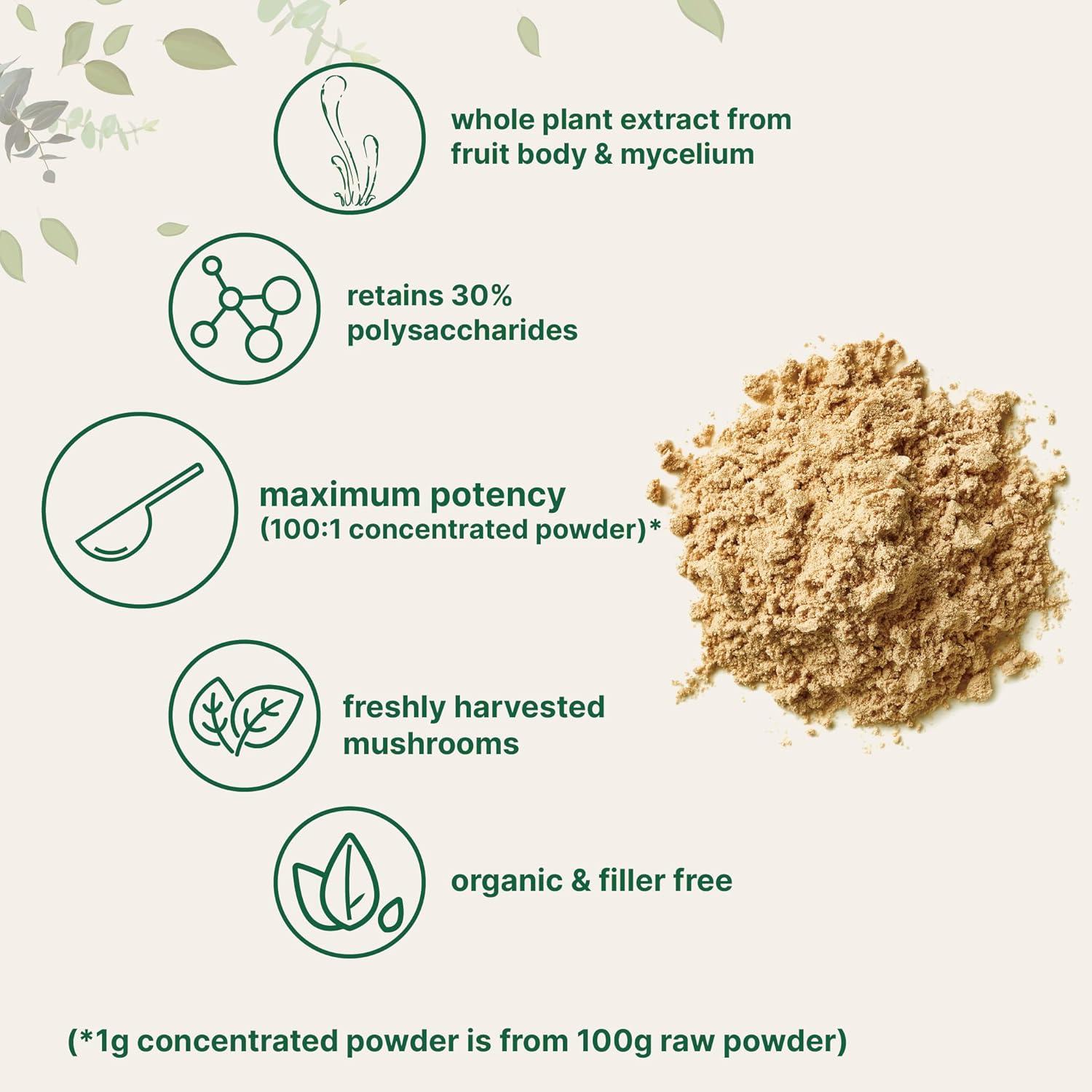 image:imageOrganic Cordyceps Mushroom Extract Powder 8 Ounces 1001 Fruit Body amp Mycelium Extract Active Polysaccharides amp Cordycepic Acid
