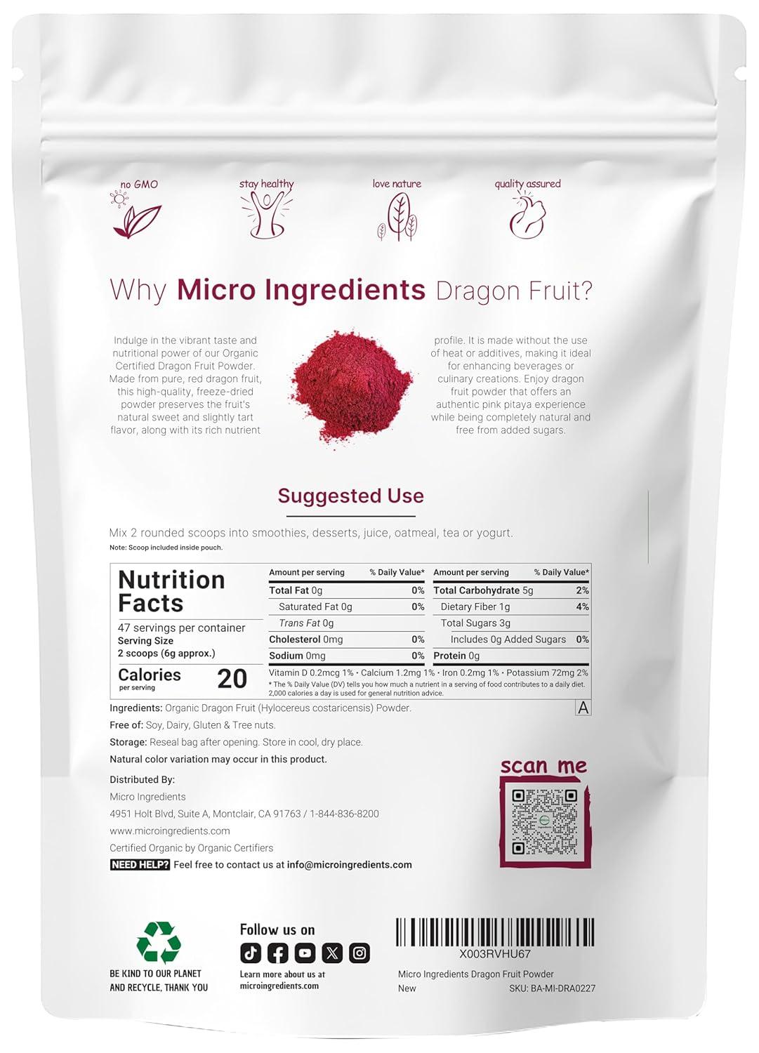 image:imageOrganic Dragon Fruit Powder 10oz 100 Natural Fruit Powder FreezeDried Pink Pitaya Source No Sugar amp Additives Great Flavor for Drinks Smoothie amp Beverages NonGMO amp Vegan Friendly
