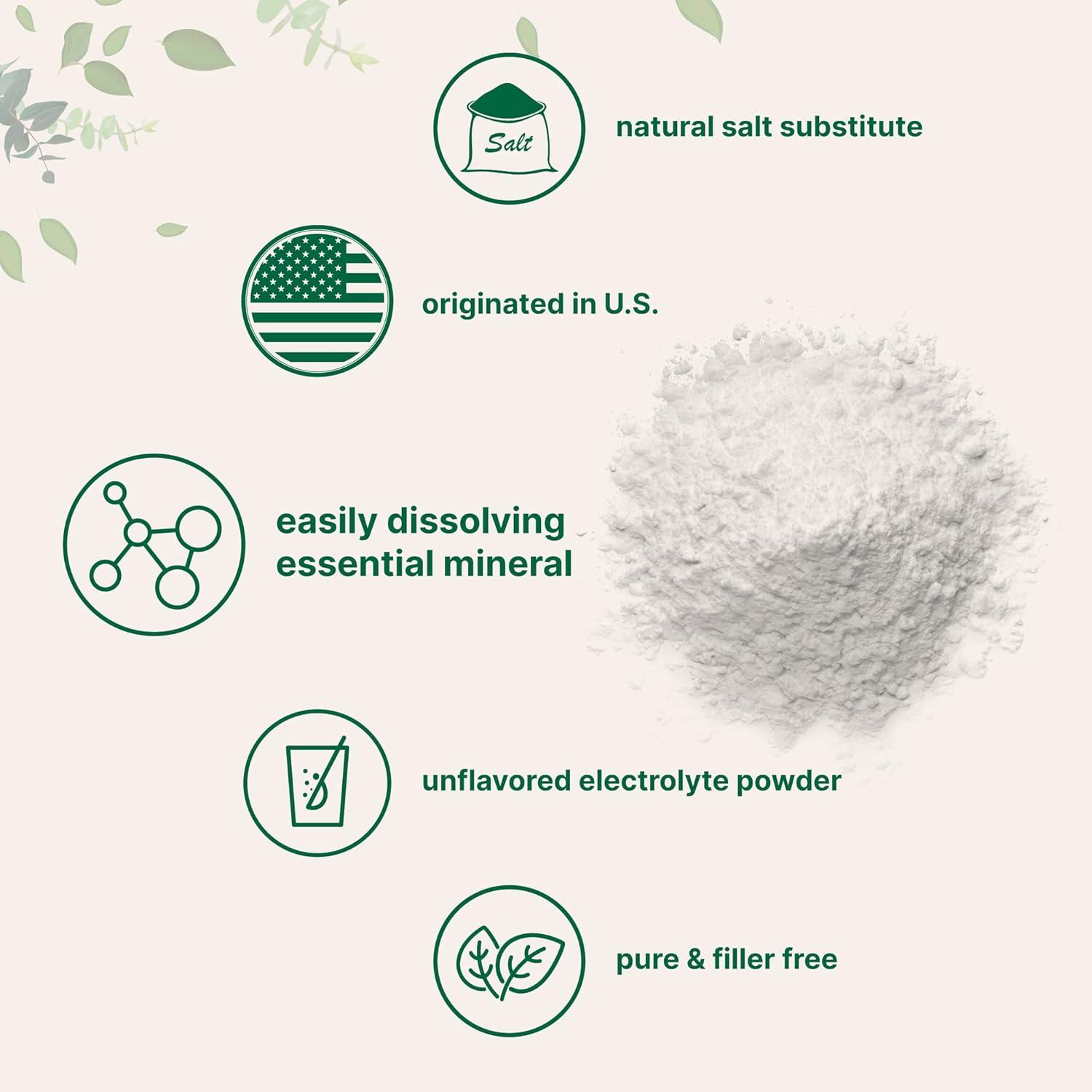 image:imagePotassium Chloride Powder 1 KG 35 Ounce Salt Substitute amp Essential Hydration Electrolyte Supplement Supports Mineral Balance Heart Joint and Immune Health Filler Free Dissolves Easily