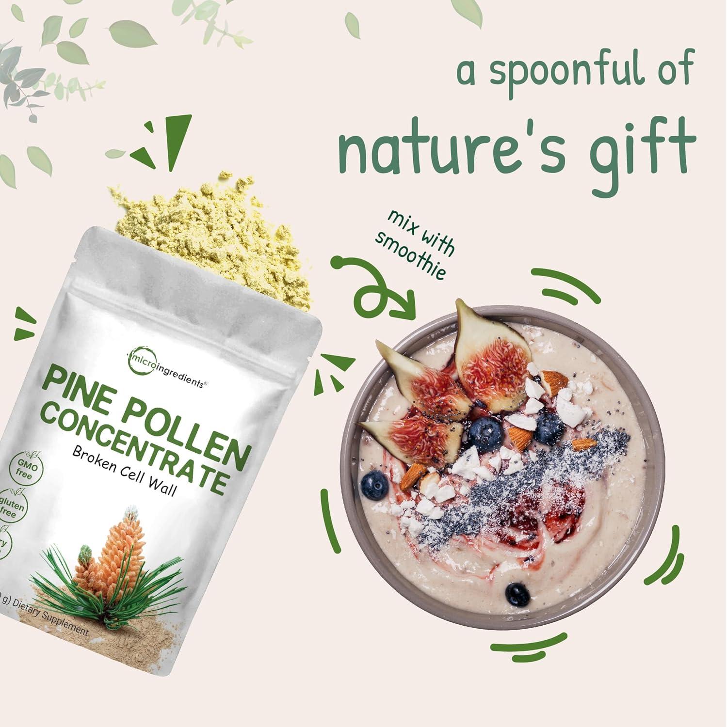 image:imagePure Pine Pollen Powder 6 Ounce Wild Harvest an Broken Cell Wall Supports Immune System Health Boosts Energy Antioxidant amp Androgenic No GMOs Vegan Friendly