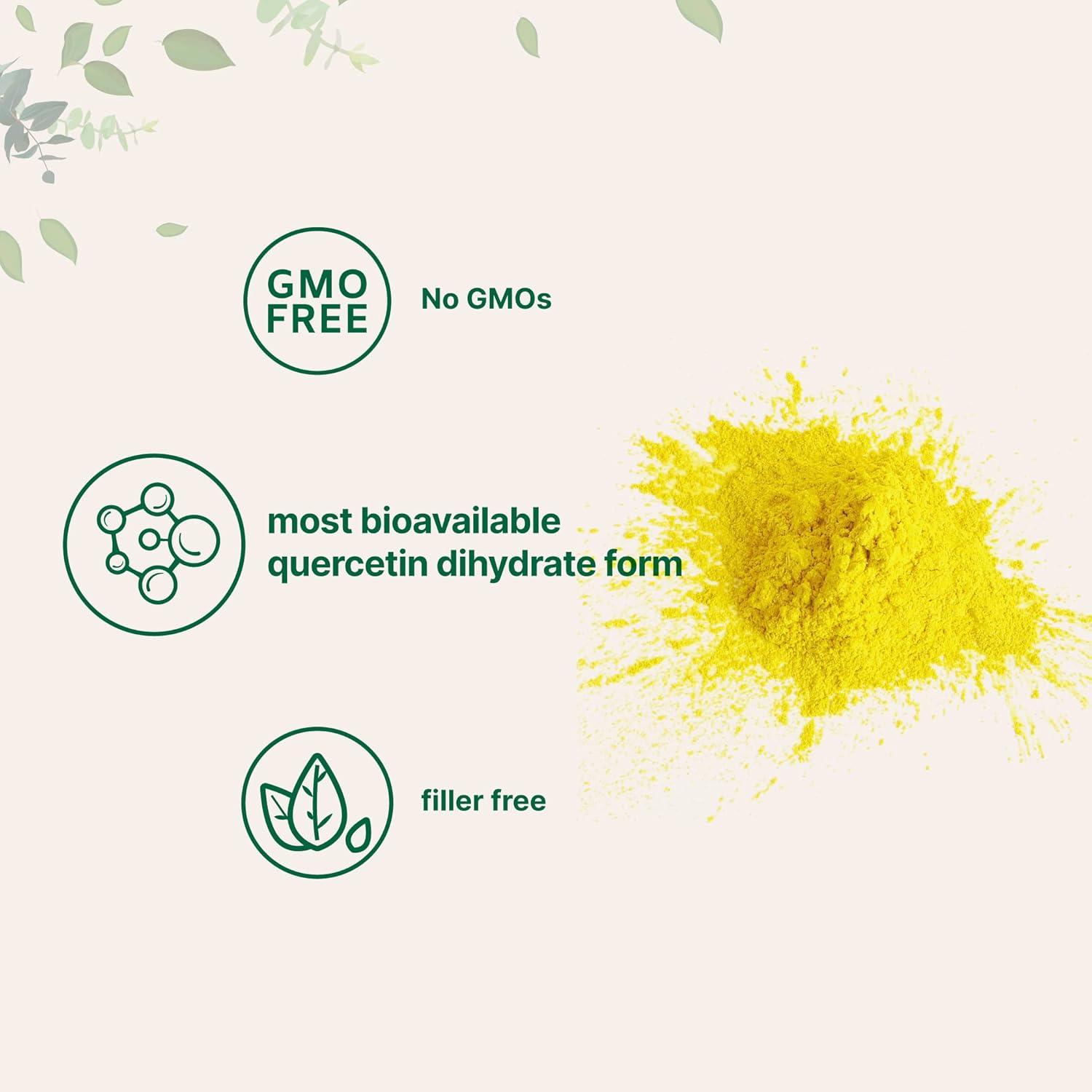 image:imagePure Quercetin Dihydrate Powder Quercetin 500mg Per Serving 100 Grams Most Bioavailable Grade and Filler Free Powerful Antioxidant Supports Energy Immune System No GMOs and Vegan