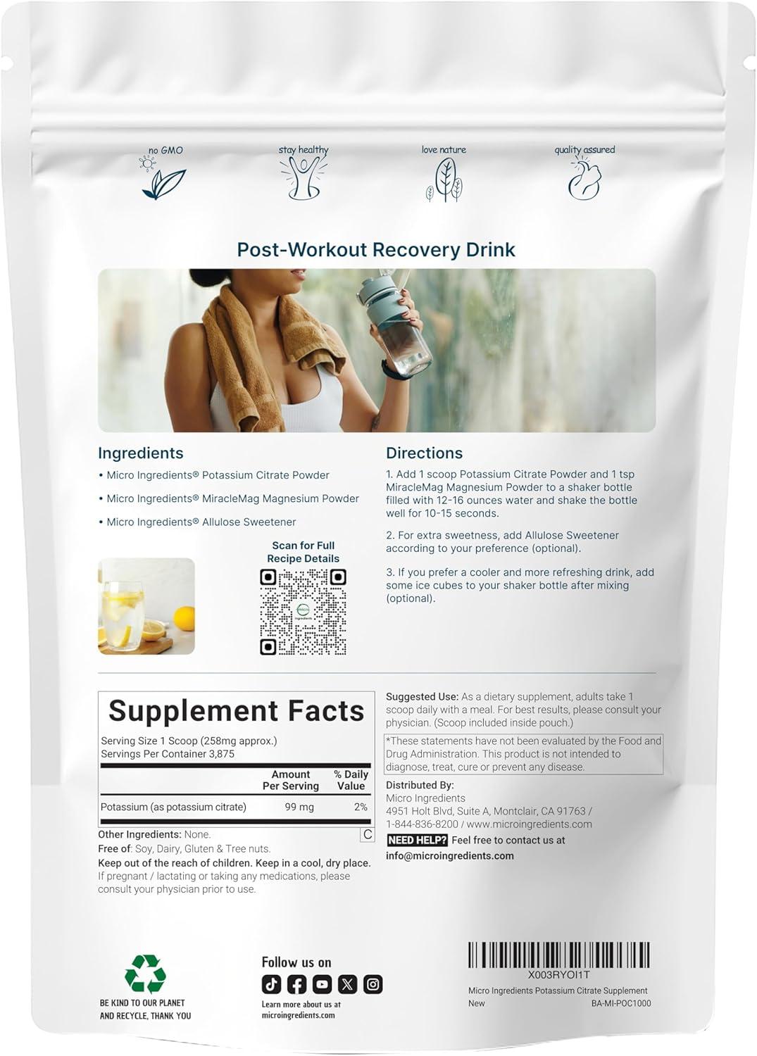 image:imageUS Origin Potassium Citrate Powder 1 KG 35 Ounce Essential Hydration Electrolyte Supplement Vegan Friendly