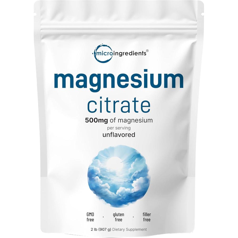 image:imageMagnesium Citrate Powder 2lbs Unflavored Magnesium Supplement Relaxation and Nutrient Utilization Easily Absorbed Formula NonGMO Vegan Gluten Free
