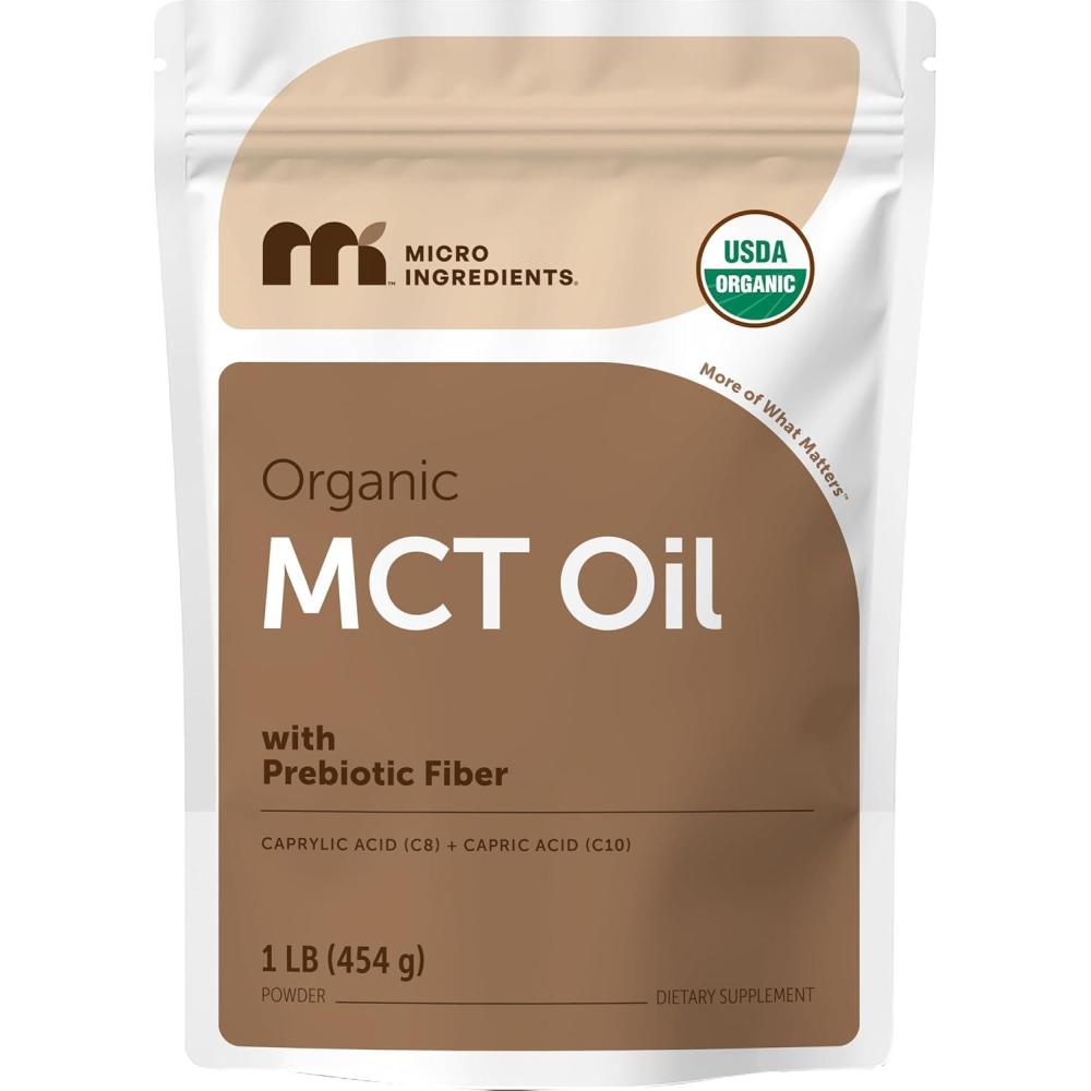 image:imageMicro Ingredients Organic MCT Oil Powder with Prebiotic Fiber1 Pound 16 Ounce C8 MCT Oil for Coffee Creamer No GMOs Keto Diet Vegan