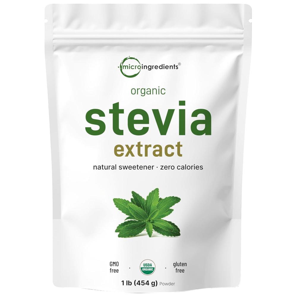 image:imageMicro Ingredients Pure Organic Stevia Powder 8 Ounces 1418 Serving Highest Grade Stevia Green Leaf Extract RebA Reduced Bitter Aftertaste 0 Calorie Natural Sweetener Sugar Alternative Keto Friendly16 Ounce Pack of 1