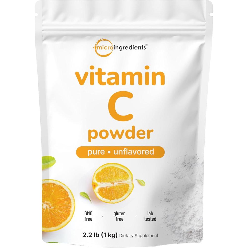 image:imageMicro Ingredients Pure Vitamin C Powder 22lbs 1kg Unflavored Ascorbic Acid Supplements Vitamins for Women amp Men NonGMO Gluten Free