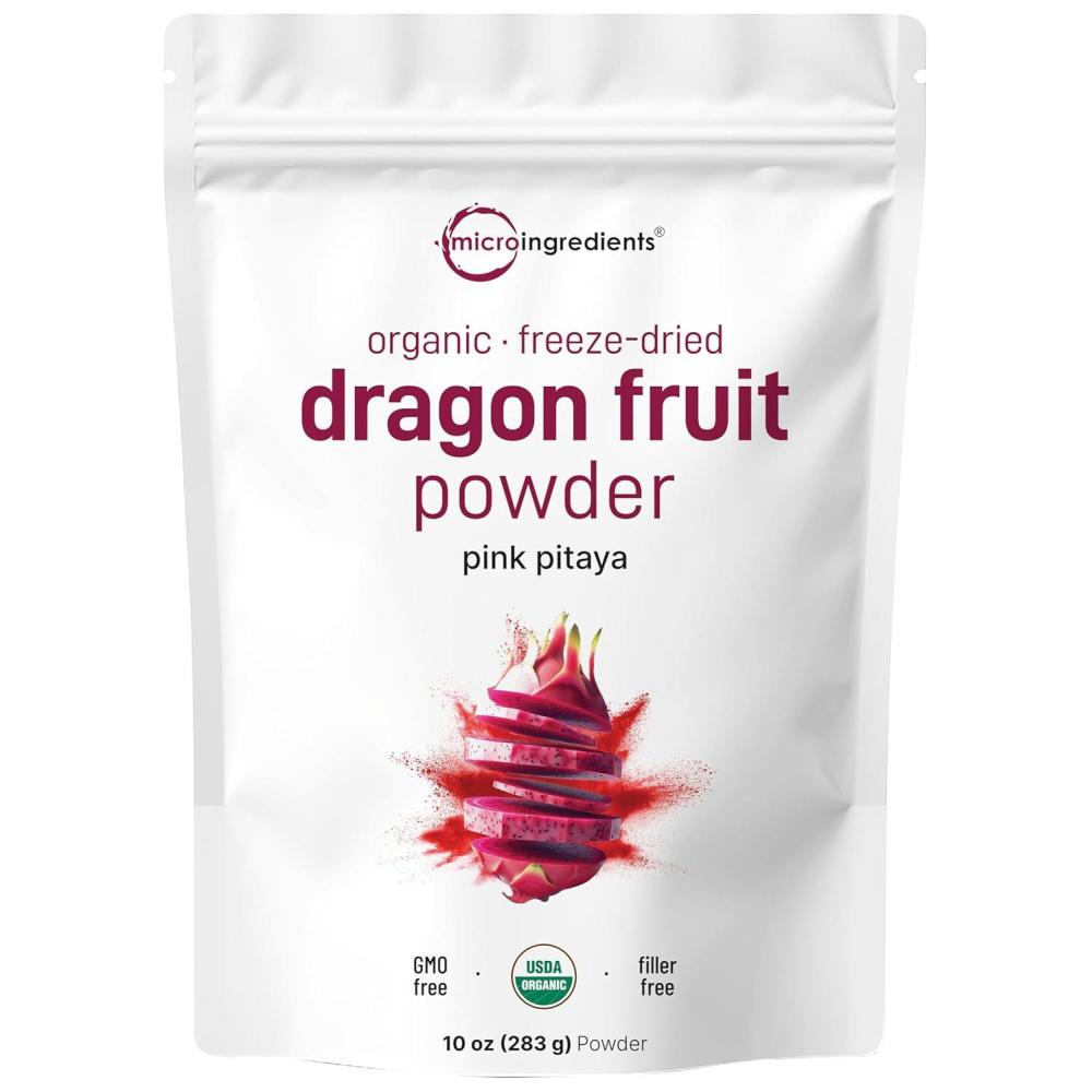 image:imageOrganic Dragon Fruit Powder 10oz 100 Natural Fruit Powder FreezeDried Pink Pitaya Source No Sugar amp Additives Great Flavor for Drinks Smoothie amp Beverages NonGMO amp Vegan Friendly