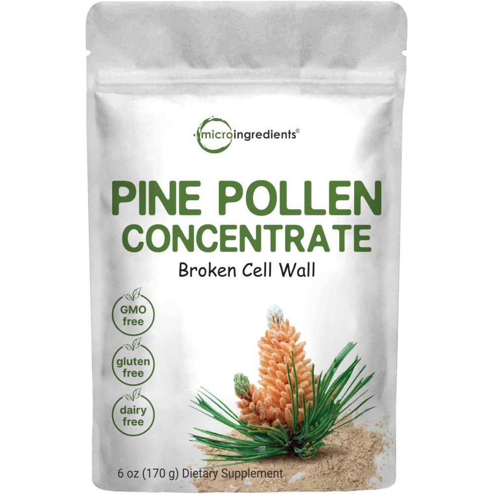 image:imagePure Pine Pollen Powder 6 Ounce Wild Harvest an Broken Cell Wall Supports Immune System Health Boosts Energy Antioxidant amp Androgenic No GMOs Vegan Friendly