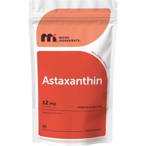 Micro Ingredients Astaxanthin 12mg with MCT Oil, 45 Softgels | Premium Astaxanthin Antioxidant Supplements* | Fresh Microalgae Source | Triple Strength, Non-GMO, Gluten Free, No Soy(60 Count (Pack of 1))