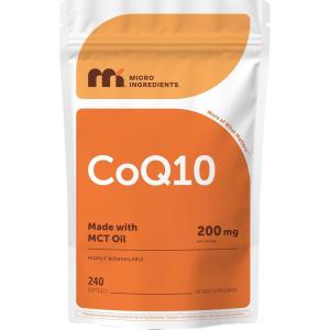Micro Ingredients CoQ10 200mg Per Serving, 240 Softgels | Made with Coconut MCT Oil | Coenzyme Q10 (Ubiquinone) | Non-GMO