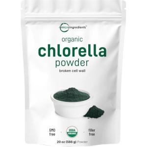 Micro Ingredients Organic Chlorella Powder, 20 Ounces | Broken Cell Wall for Complete Absorption | Raw Superfood Supplement, Rich in Protein & Vitamins | Non-GMO, Vegan, Non-Irradiated