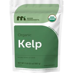 Micro Ingredients Organic Kelp Powder, 2 lb | Whole Plant Sea Kelp Source | Easy to Mix Powder | Long-Lasting Supply for Smoothies, Soups, & Recipes | Source of Iodine | Non-GMO, Vegan