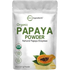 Micro Ingredients Organic Papaya Fruit Powder, 8 Ounce, Freeze Dried, Naturally Rich in Papaya Enzyme, No GMOs & Vegan Friendly