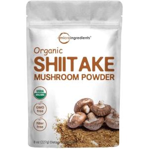 Micro Ingredients Organic Shiitake Mushroom Powder, 8 oz | Culinary Superfood | Supports Gut & Immune Health | Great for Cooking, Soups & Sauces | Non-GMO, Vegan Friendly