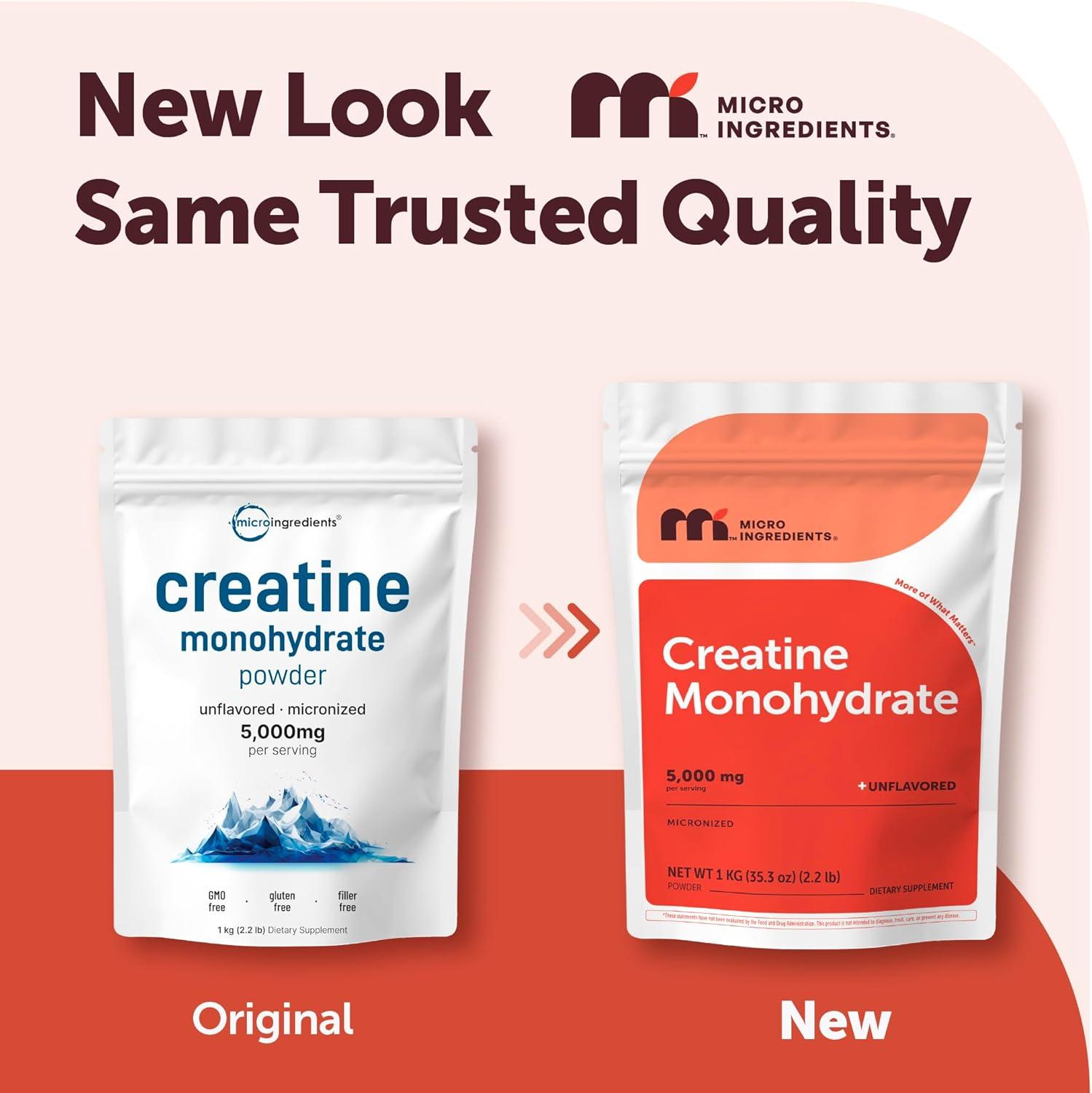 image:imageMicro Ingredients Creatine Monohydrate Powder 1 kg 22 Lbs 5000mg Per Serv Micronized Creatine Powder Unflavored No Filler Keto amp Vegan Easy Dissolve Pre Workout for Women amp Men22 Pound Pack of 1