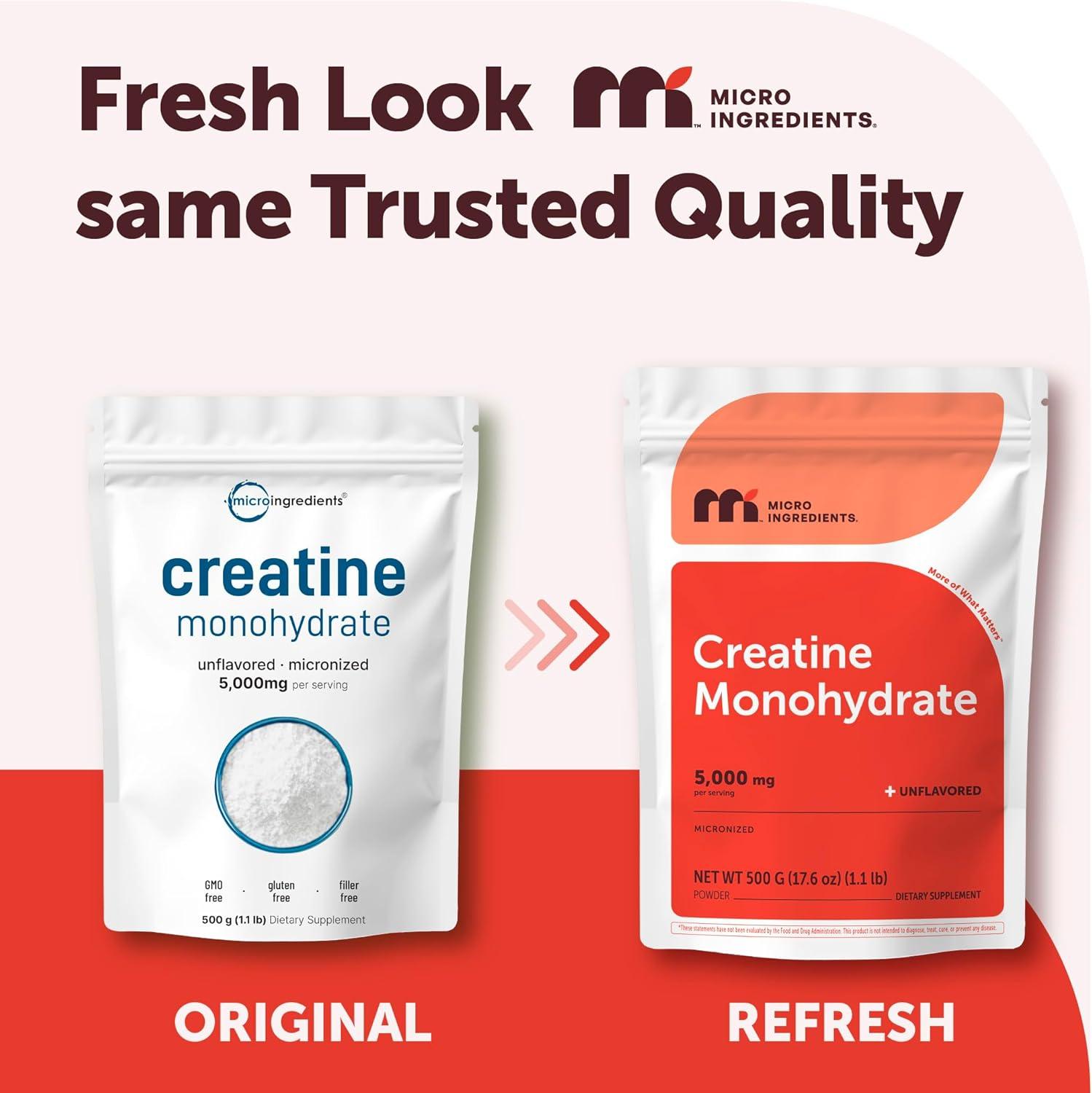 image:imageMicro Ingredients Creatine Monohydrate Powder 1 kg 22 Lbs 5000mg Per Serv Micronized Creatine Powder Unflavored No Filler Keto amp Vegan Easy Dissolve Pre Workout for Women amp Men11 Pound Pack of 1