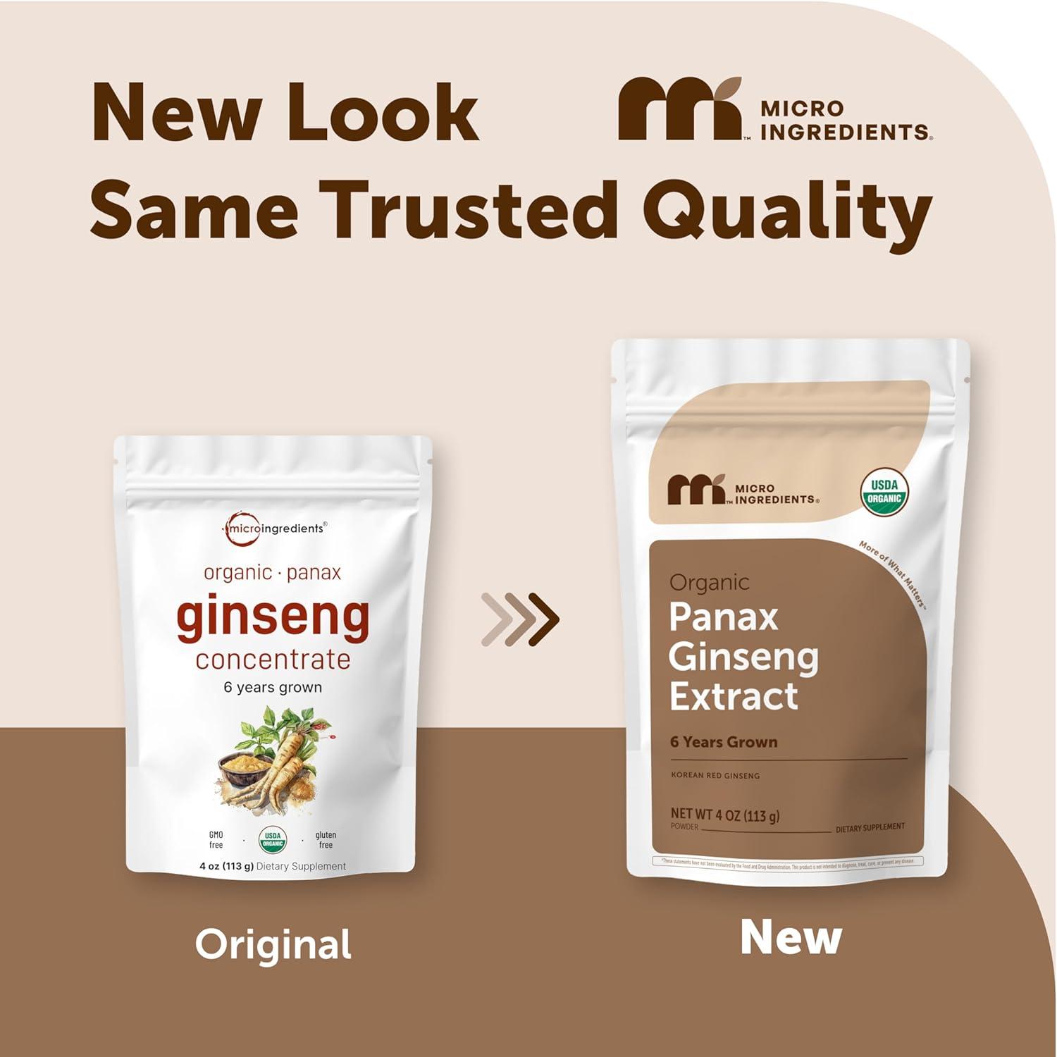 image:imageMicro Ingredients Maximum Strength Organic Korean Ginseng Root 2001 Powder 4 Ounce Red Panax Ginseng Powder Active Ginsenosides Vegan Friendly