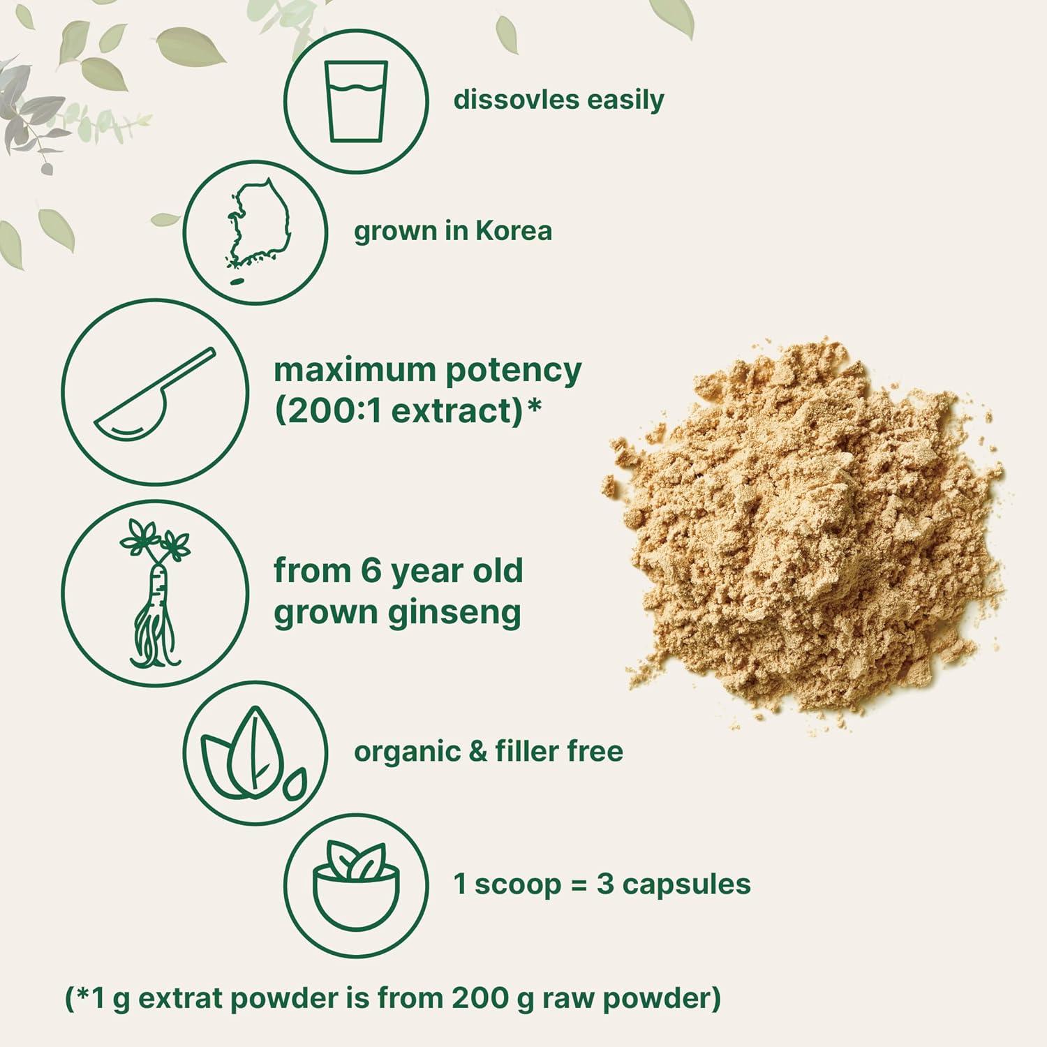 image:imageMicro Ingredients Maximum Strength Organic Korean Ginseng Root 2001 Powder 4 Ounce Red Panax Ginseng Powder Active Ginsenosides Vegan Friendly
