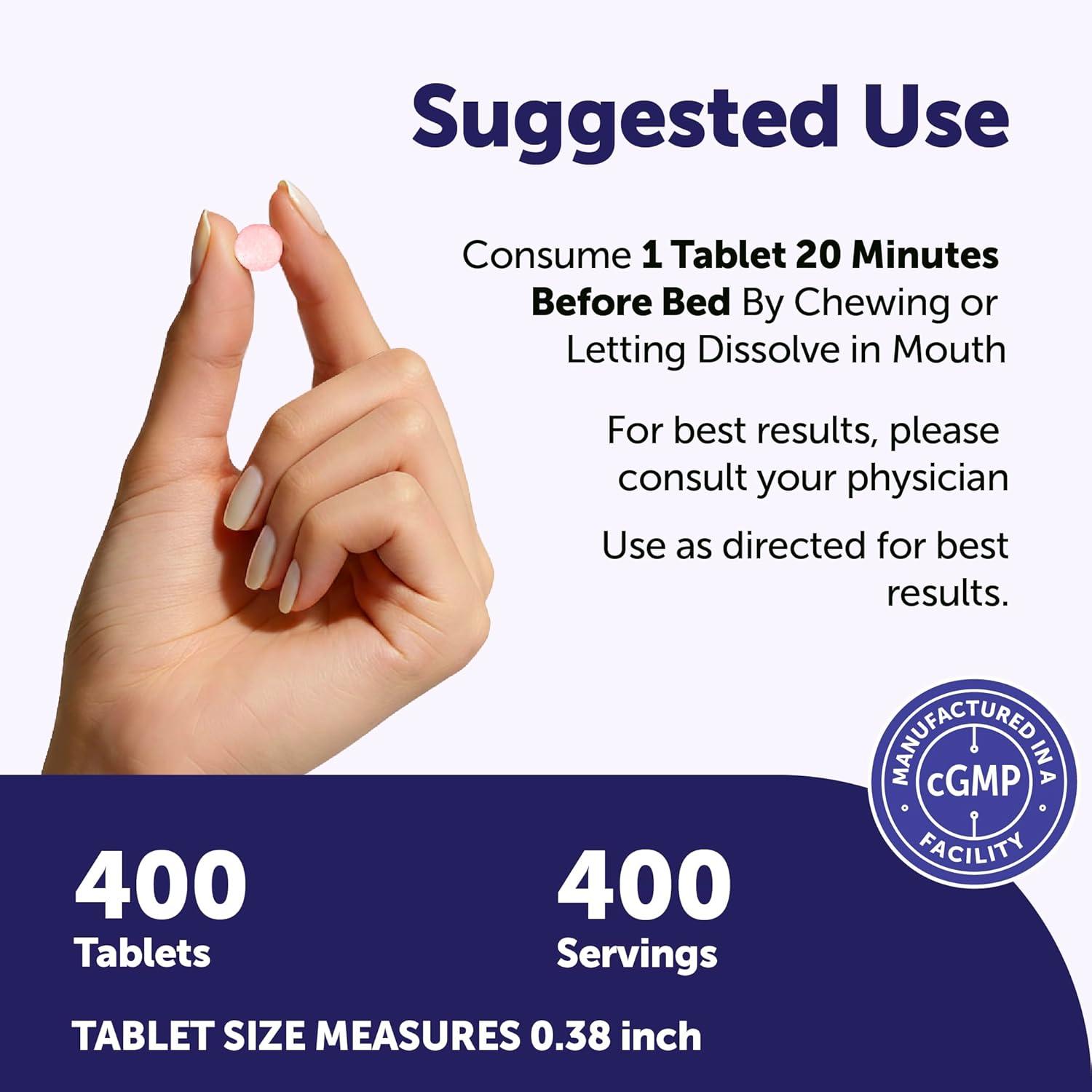 image:imageMicro Ingredients Melatonin 20mg 400 Tablets Strawberry Flavor Fast Dissolve 100 Drug Free Vegetarian Friendly NonGMO No Gluten Sugar Free