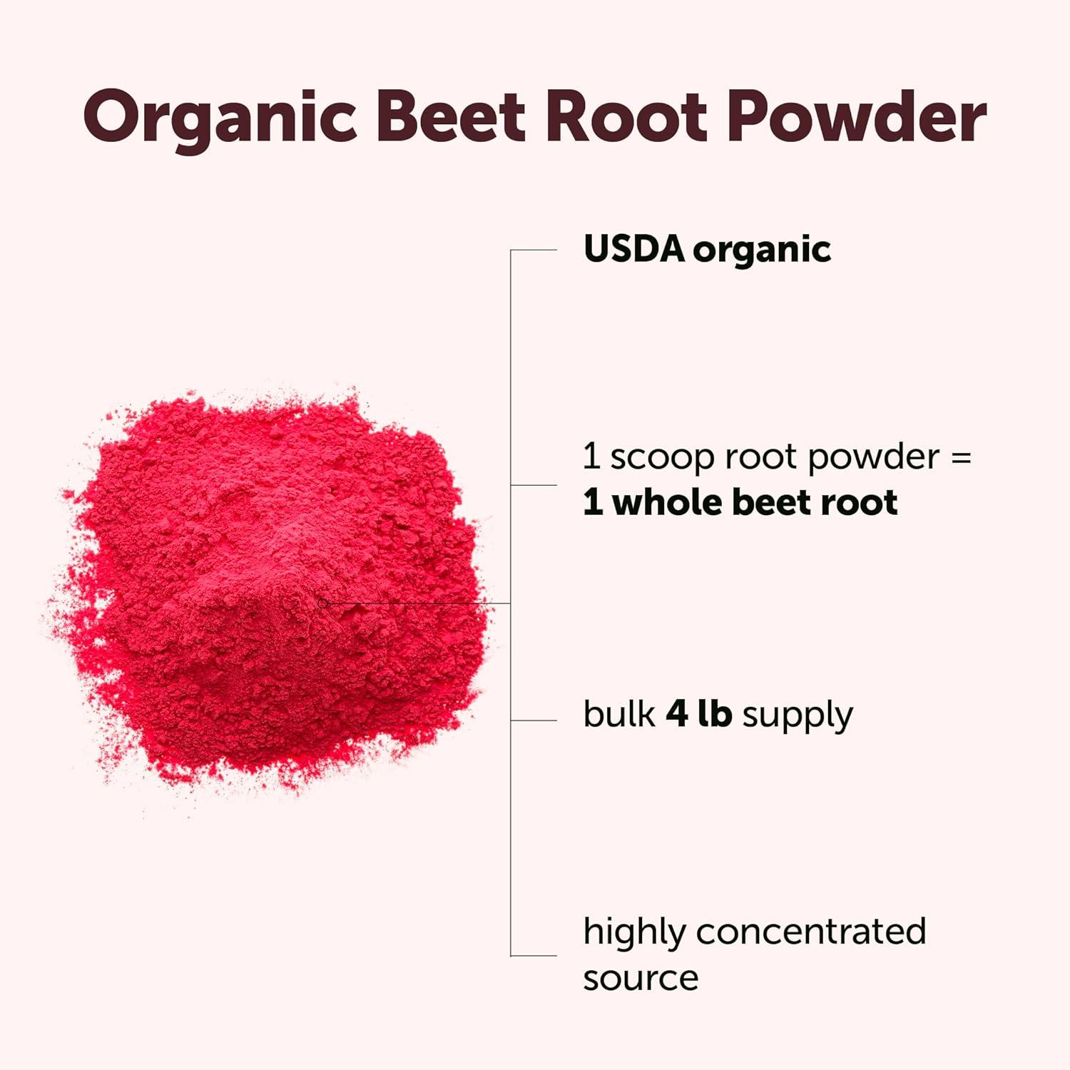 image:imageMicro Ingredients Organic Beet Root Powder 4 Pounds Cold Pressed Water Soluble High Concentrated Raw Beetroot Supplement Natural Nitric Oxide Superfood Drink Mix NonGMO Vegan Friendly64 Ounce Pack of 1