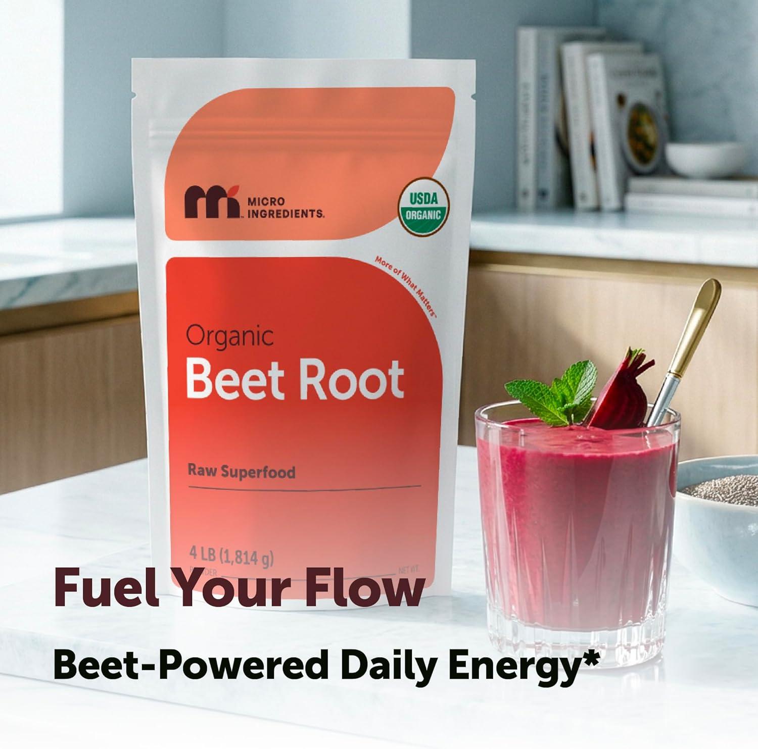 image:imageMicro Ingredients Organic Beet Root Powder 4 Pounds Cold Pressed Water Soluble High Concentrated Raw Beetroot Supplement Natural Nitric Oxide Superfood Drink Mix NonGMO Vegan Friendly64 Ounce Pack of 1