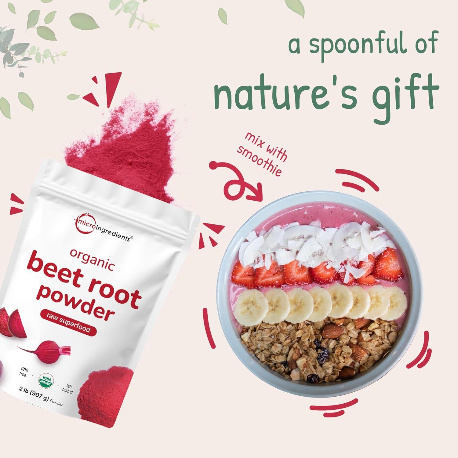 image:imageMicro Ingredients Organic Beet Root Powder 4 Pounds Cold Pressed Water Soluble High Concentrated Raw Beetroot Supplement Natural Nitric Oxide Superfood Drink Mix NonGMO Vegan Friendly2 Pound Pack of 1