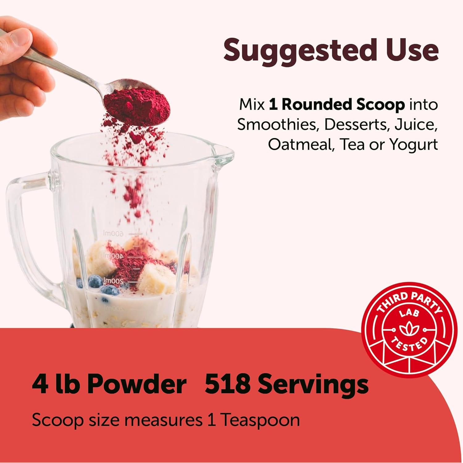 image:imageMicro Ingredients Organic Beet Root Powder 4 Pounds Cold Pressed Water Soluble High Concentrated Raw Beetroot Supplement Natural Nitric Oxide Superfood Drink Mix NonGMO Vegan Friendly64 Ounce Pack of 1