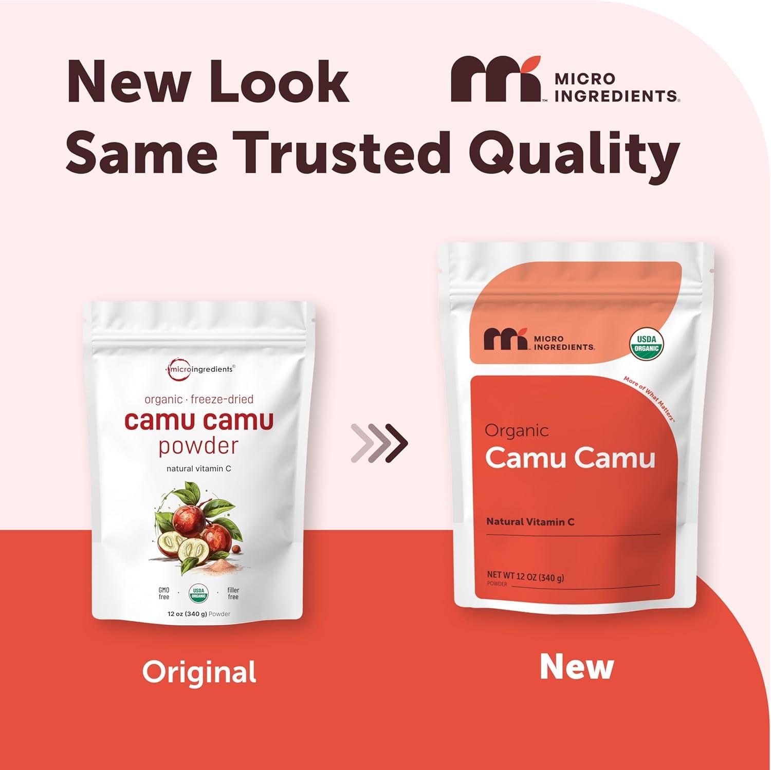 image:imageMicro Ingredients Organic Camu Camu Powder 12 oz Freshly Harvested Berry Source Source of Naturally Occurring Vitamin C NonGMO Vegan Friendly