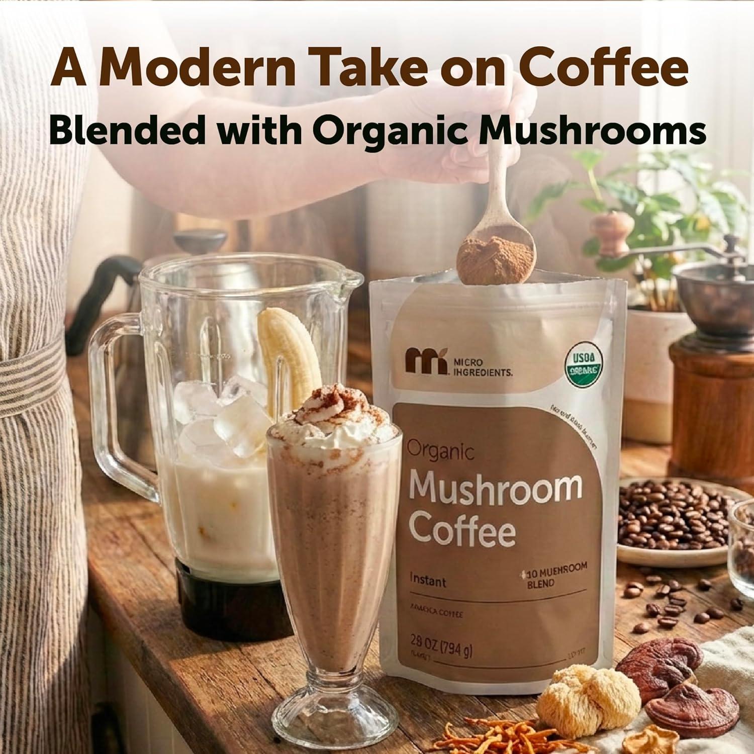 image:imageMicro Ingredients Organic Instant 10 in 1 Mushroom Coffee Powder 28 Ounce 317 Servings Premium Arabica Coffee with Lions Mane Chaga Reishi amp More28 Ounce Pack of 1