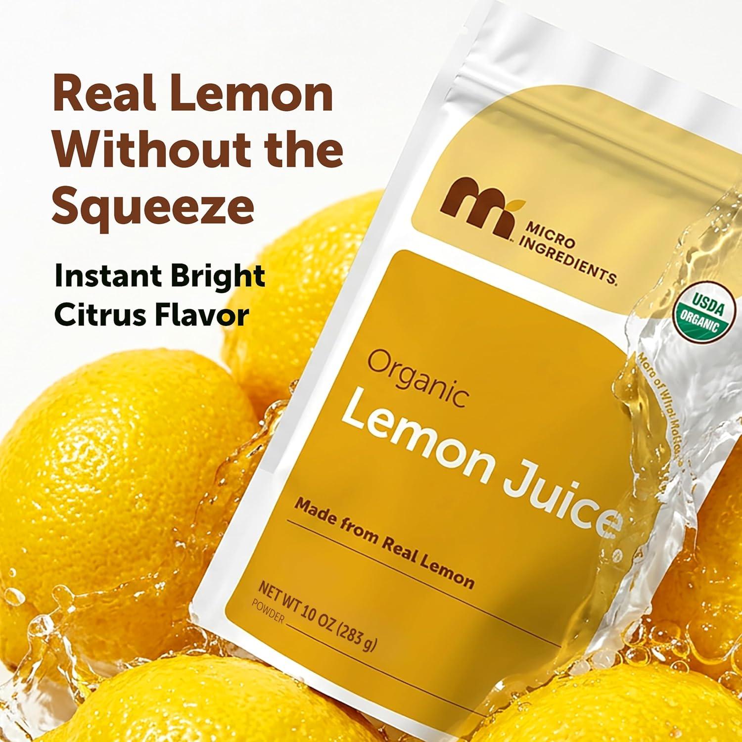 image:imageMicro Ingredients Organic Lemon Juice Powder 2 Pack ColdPressed Lemon Source Natural Vitamin C No Sugar or Additives Great for Drinks Smoothies amp Beverages NonGMO Vegan Friendly10 Ounce Pack of 2