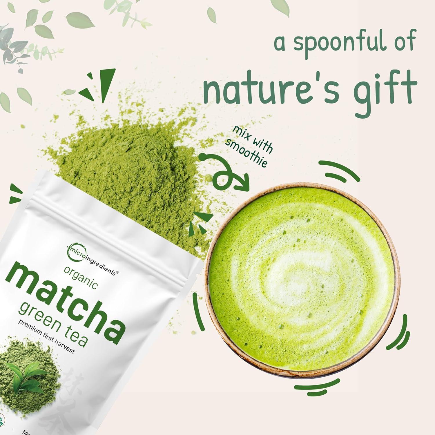 image:imageMicro Ingredients Organic Matcha Green Tea Powder 2 lb First Harvest Culinary Grade from Japan 100 Pure amp Unflavored Great for Tea Latte amp Smoothies NonGMO 0 Calories EcoFriendly Packaging32 Ounce Pack of 1