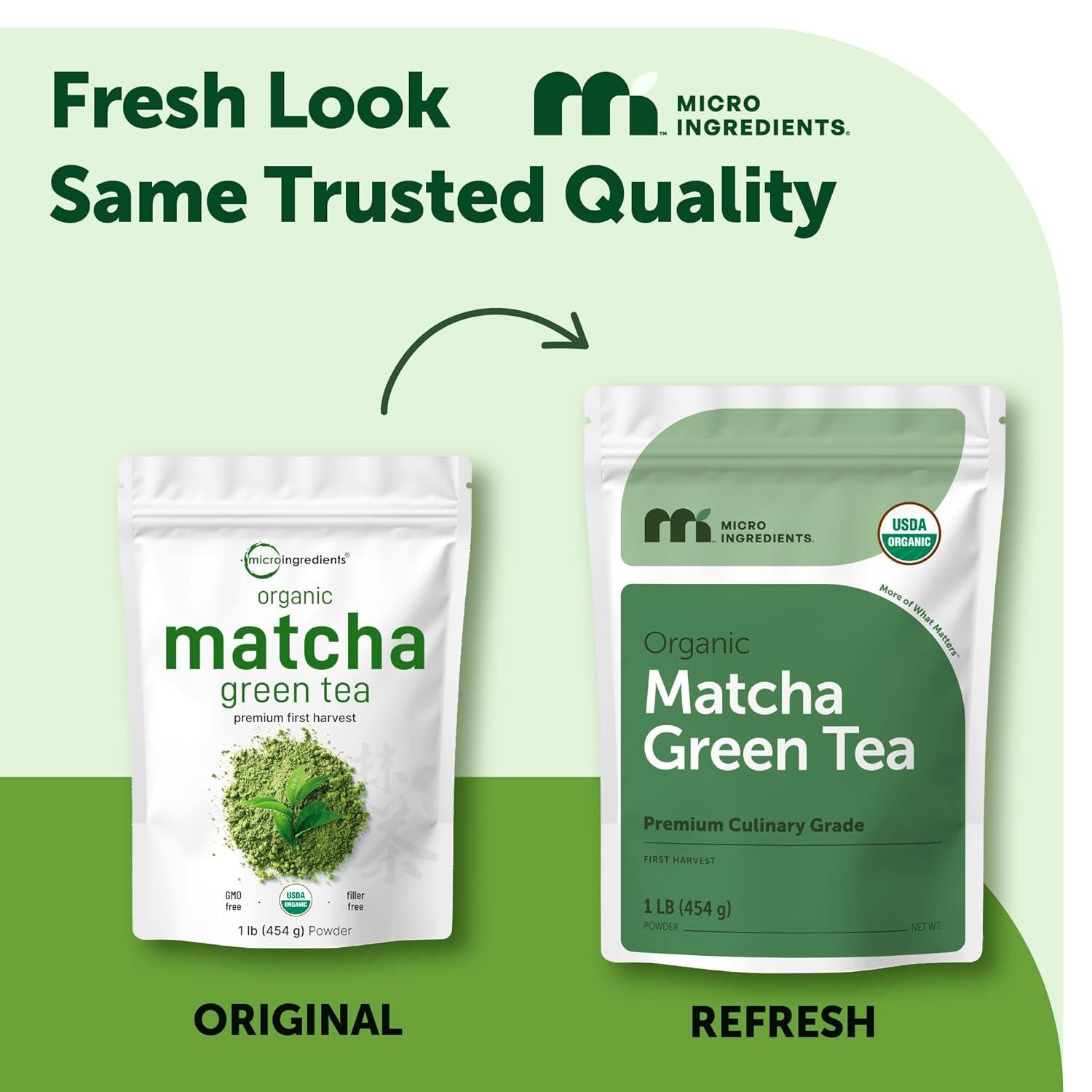 image:imageMicro Ingredients Organic Matcha Green Tea Powder 2 lb First Harvest Culinary Grade from Japan 100 Pure amp Unflavored Great for Tea Latte amp Smoothies NonGMO 0 Calories EcoFriendly Packaging16 Ounce Pack of 1