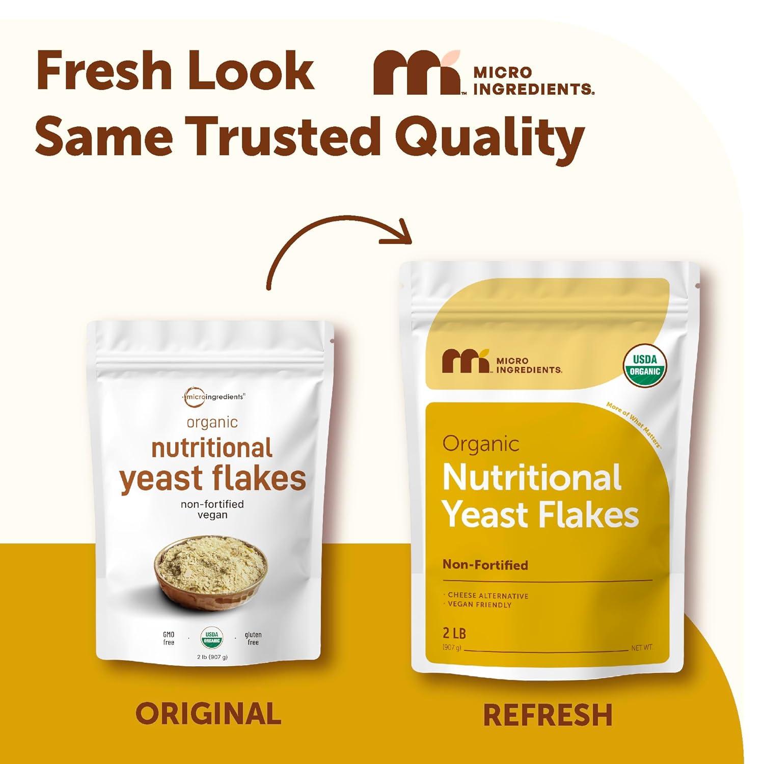 image:imageMicro Ingredients Organic NonFortified Nutritional Yeast Flakes 2 Pounds Vegan Protein B Vitamins amp Betaglucans Keto Friendly Dairy Free Cheese Substitute NonGMO Gluten Free